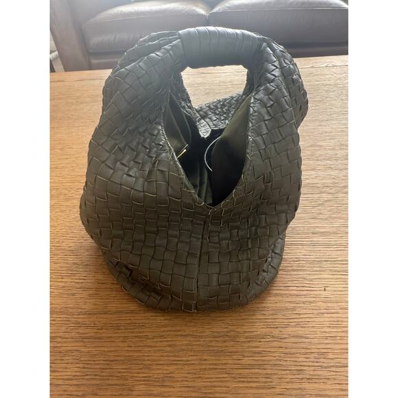 Cleobella Nia Woven Handbag Clutch Olive Green Hobo Slouchy - Picture 4 of 12